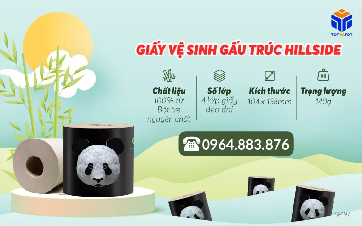 Giấy vệ sinh gấu trúc Hill Side - Hàng nội địa Trung chất lượng cao